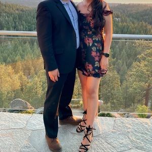 Lulu’s Pop the Bottle Metallic Jacquard Mini Dress